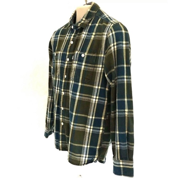 Levis Plaid Flannel LS Button Front Shirt Medium - Picture 3 of 8
